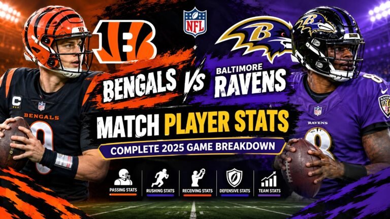 Bengals vs Baltimore Ravens Match Player Stats